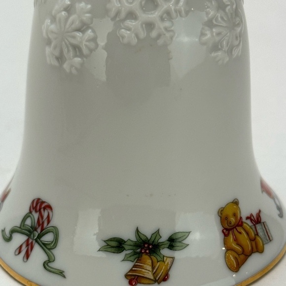 Lenox Porcelain Pere Noel Bell Santa Bag of Toys Holding Stocking And Candy Cane - Picture 11 of 13